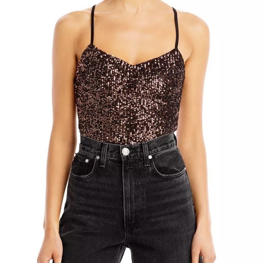 Aqua sequin bodysuit EUC medium